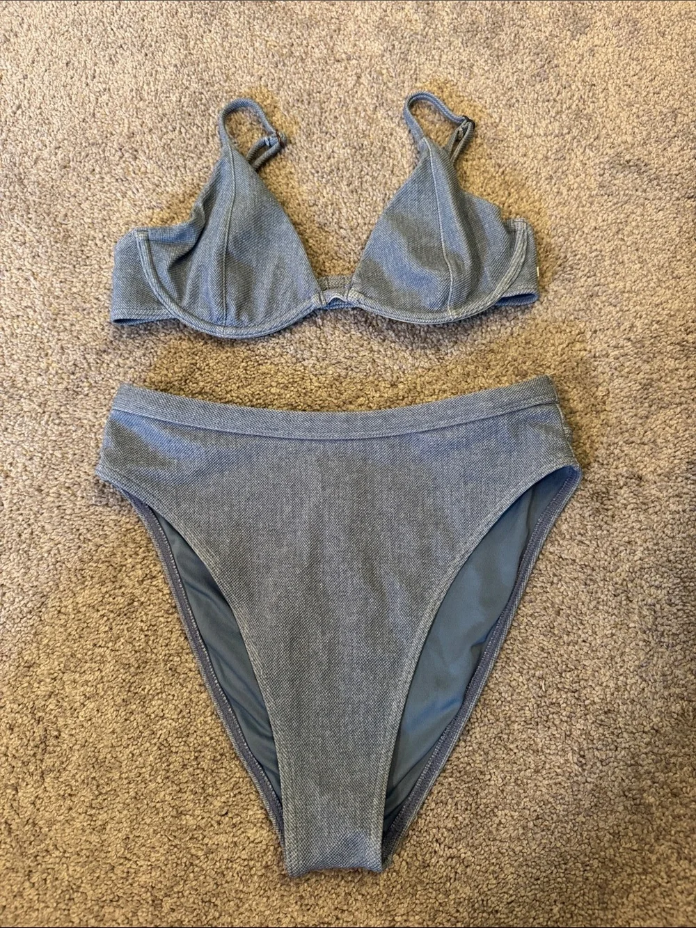 Wrangler Down with Denim Underwire Bikini Top and High Maui Bottom